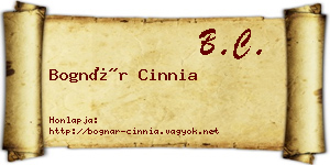 Bognár Cinnia névjegykártya