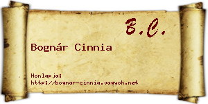 Bognár Cinnia névjegykártya