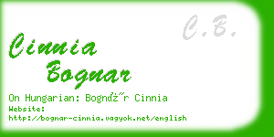 cinnia bognar business card